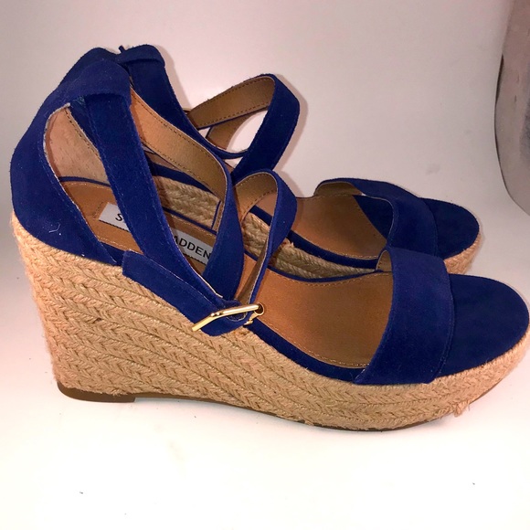 NWOT Steve Madden blues wedges in size 6 - Picture 2 of 13